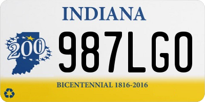 IN license plate 987LGO