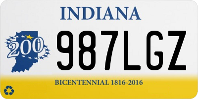 IN license plate 987LGZ