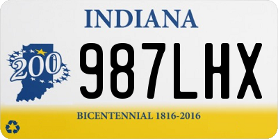 IN license plate 987LHX