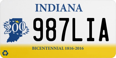 IN license plate 987LIA