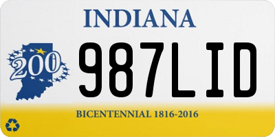 IN license plate 987LID