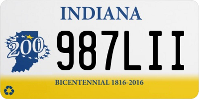 IN license plate 987LII