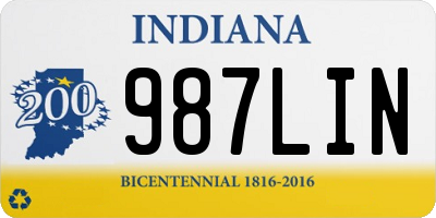 IN license plate 987LIN