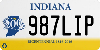 IN license plate 987LIP