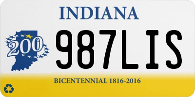 IN license plate 987LIS