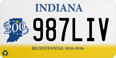 IN license plate 987LIV