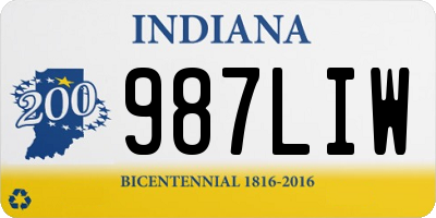 IN license plate 987LIW