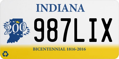 IN license plate 987LIX