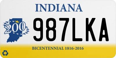 IN license plate 987LKA