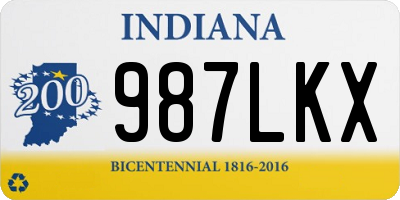 IN license plate 987LKX