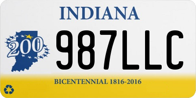 IN license plate 987LLC