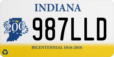 IN license plate 987LLD