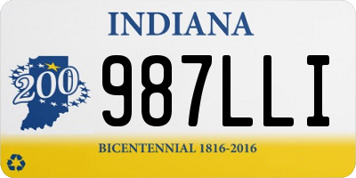 IN license plate 987LLI