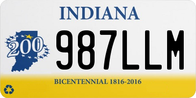 IN license plate 987LLM