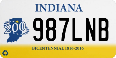 IN license plate 987LNB