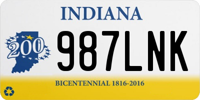 IN license plate 987LNK