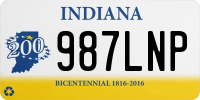 IN license plate 987LNP