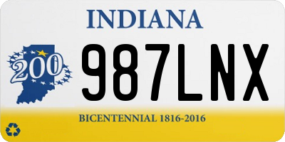 IN license plate 987LNX