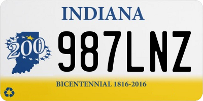 IN license plate 987LNZ