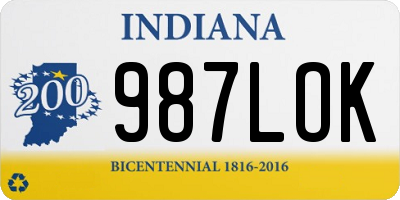 IN license plate 987LOK