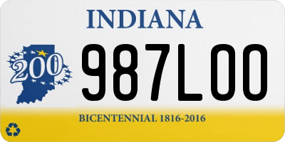 IN license plate 987LOO