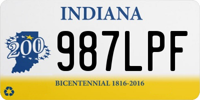 IN license plate 987LPF