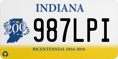 IN license plate 987LPI