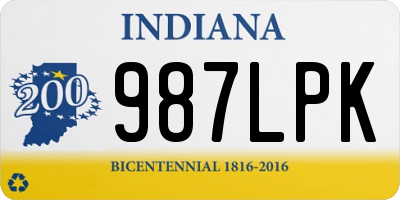 IN license plate 987LPK