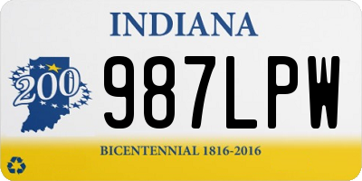 IN license plate 987LPW