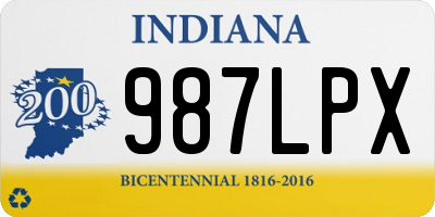 IN license plate 987LPX