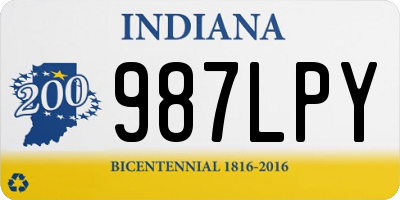 IN license plate 987LPY