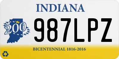 IN license plate 987LPZ