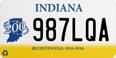 IN license plate 987LQA