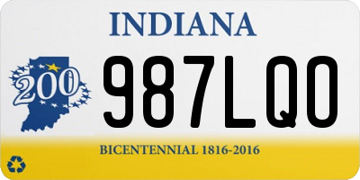 IN license plate 987LQO