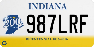 IN license plate 987LRF