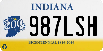 IN license plate 987LSH