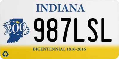 IN license plate 987LSL