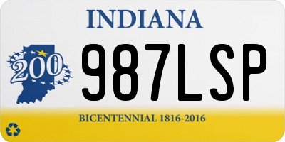 IN license plate 987LSP