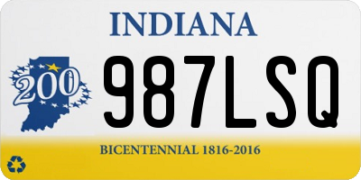 IN license plate 987LSQ