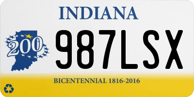 IN license plate 987LSX