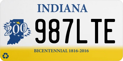 IN license plate 987LTE