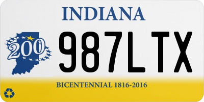 IN license plate 987LTX