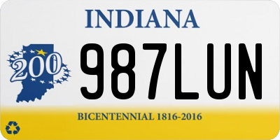 IN license plate 987LUN