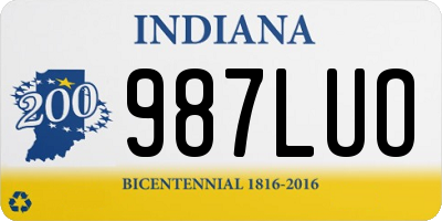 IN license plate 987LUO