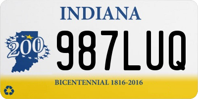 IN license plate 987LUQ