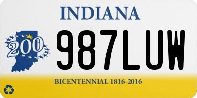 IN license plate 987LUW