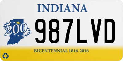 IN license plate 987LVD