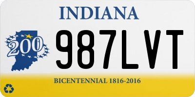 IN license plate 987LVT