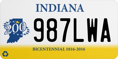 IN license plate 987LWA