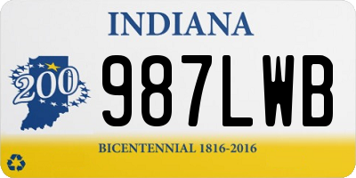 IN license plate 987LWB